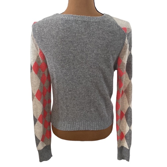 Line Cashmere argyle Crewneck sweater size M - Picture 2 of 11
